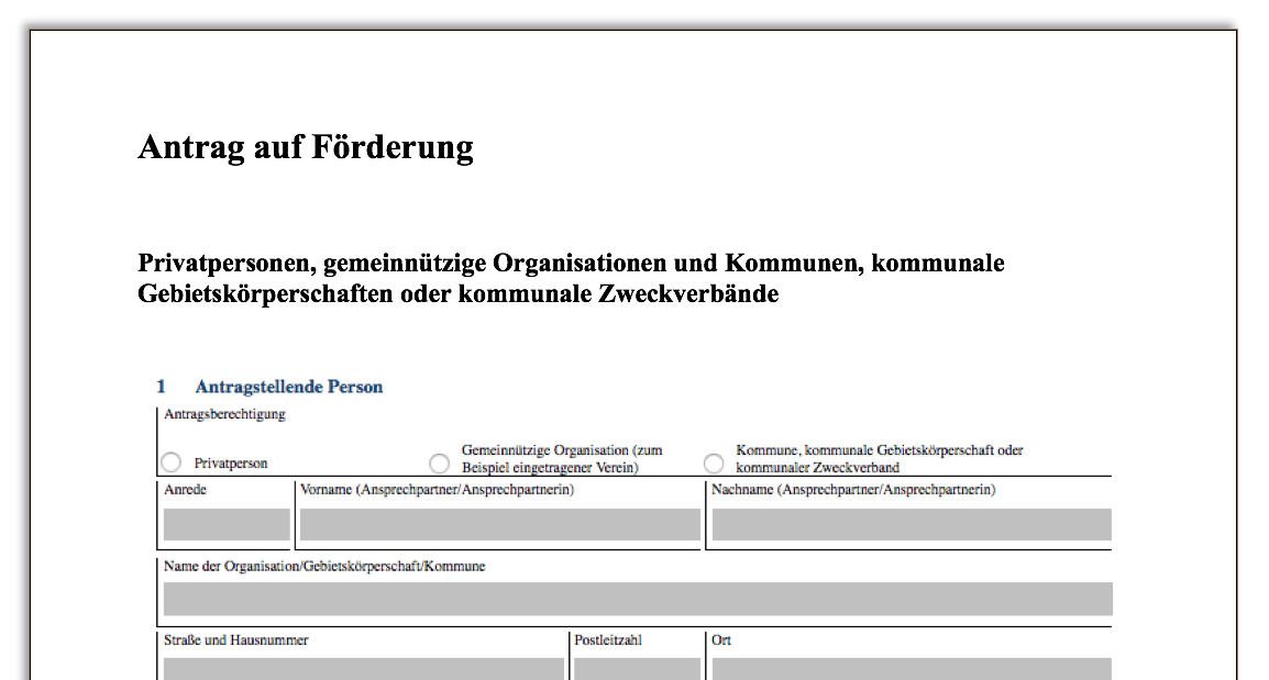 Aufbau einer Förderdatenbank